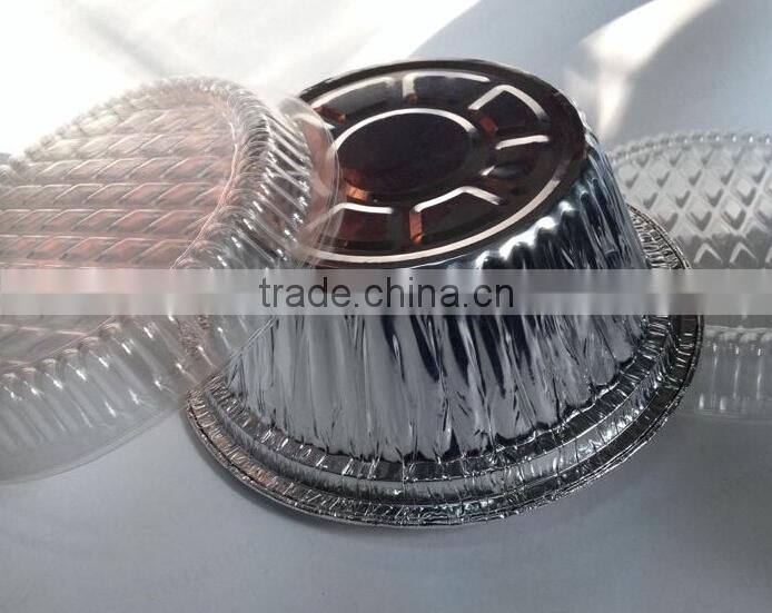 Disposable plastic cover for aluminum foil paper bowl
