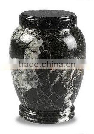 NATURAL STONE BLACK ZEBRA MARBLE URNS