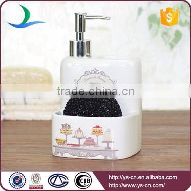 Best selling products square dessert ceramic hotel liquid soap dispenser