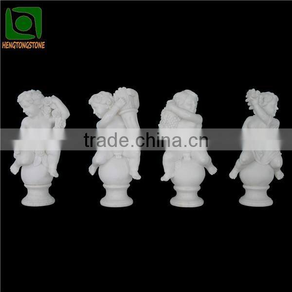 Outdoor White Marble Children Statues