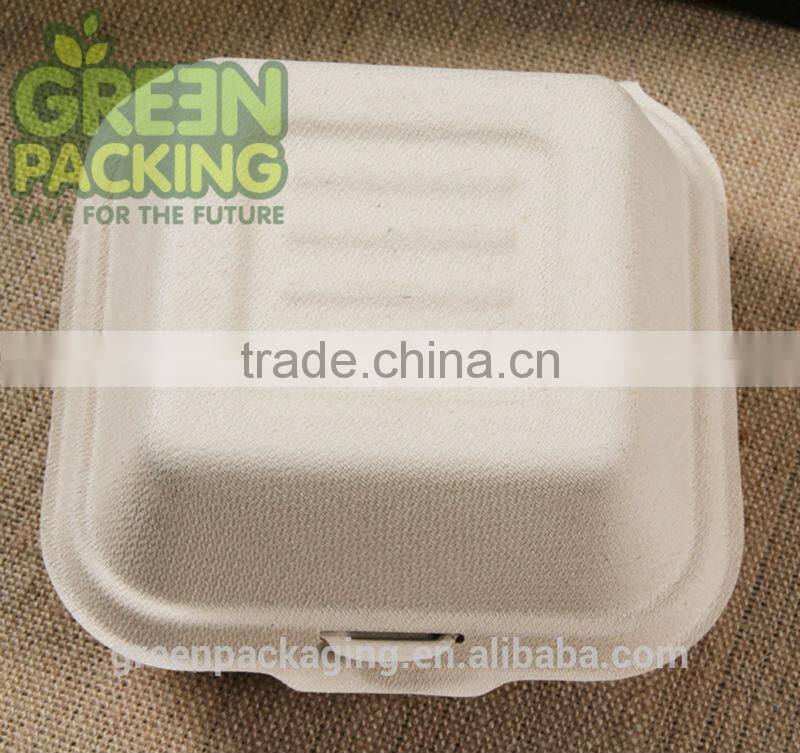 Compostable wheat straw biodegradable lunch boxes brown color