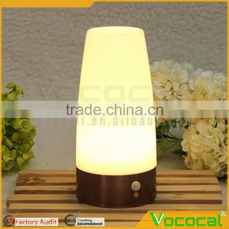 Wireless PIR Motion Sensor LED Night Warm Light Battery Powered Table Lamp