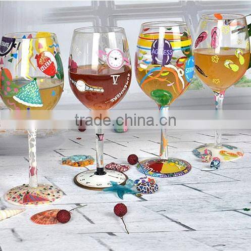 500ml Custom hand painted glass mug hand drawing crystal mug handpaited glass goblet