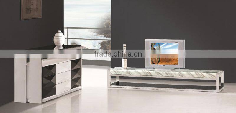 E016 modern home furniture marble tv table glass tv table modern tv table
