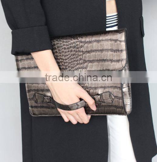 Girls crocodile pu leather clutch bag clutch evening bag for women