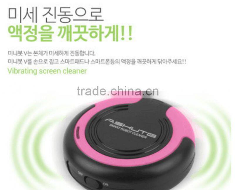 New design cute Universal Mobile Phone Screen Cleaner with CR2032 button battery and 6 colors for optional