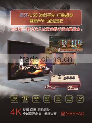 2017 Factory Cheap Strong Hongkong/Taiwan/Korea/Japan/Malaysia Live Steaming EVPAD Pro Bluetooth 1/16GB IPTV Android TV Box