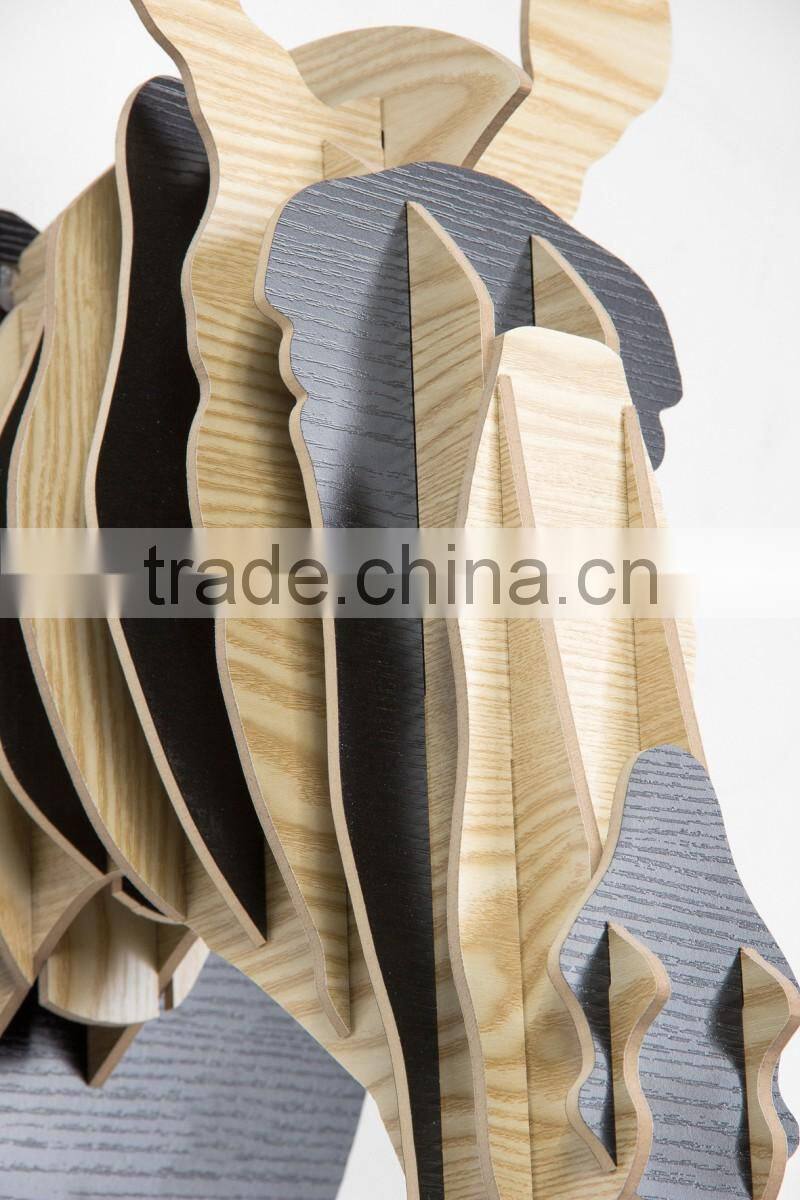 wooden animal head statue home wall decoration wooden decorative statue zebra head