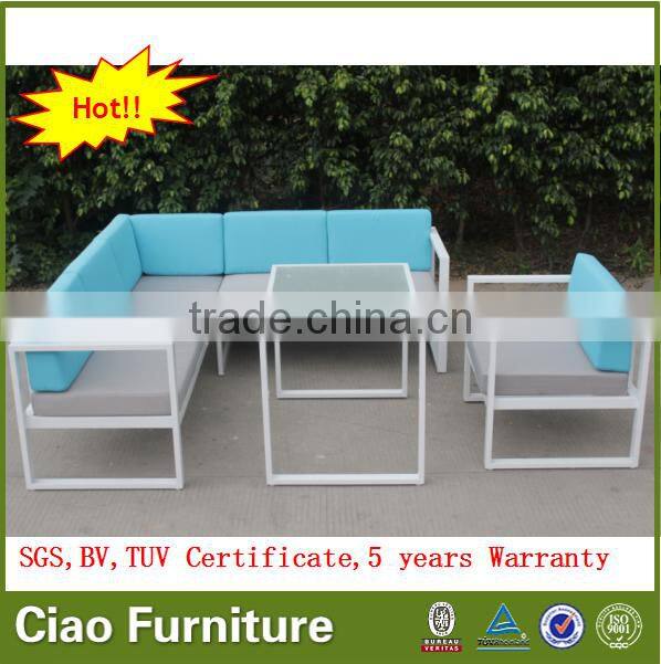 Garden sectional sofa modern design aluminum sofa set outdoor furniture