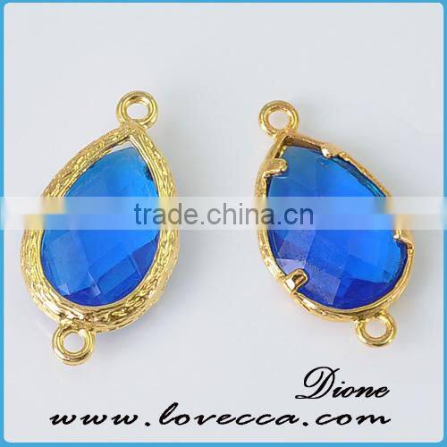 Custom Bridesmaid Wedding jewelry brass glass birthstone pendent