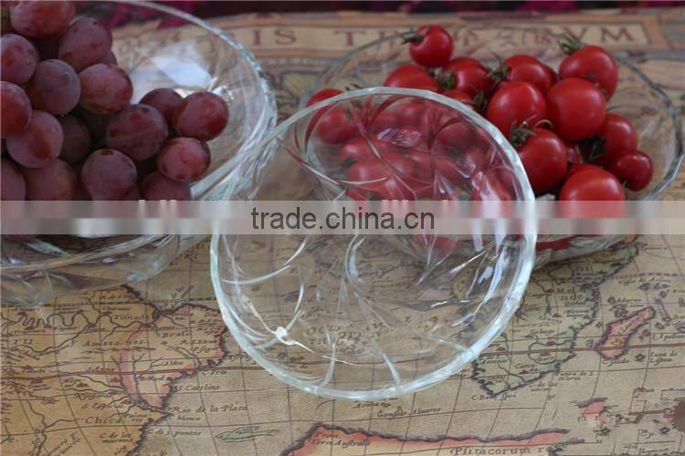 deep round glass plate set with golden plating metal holder