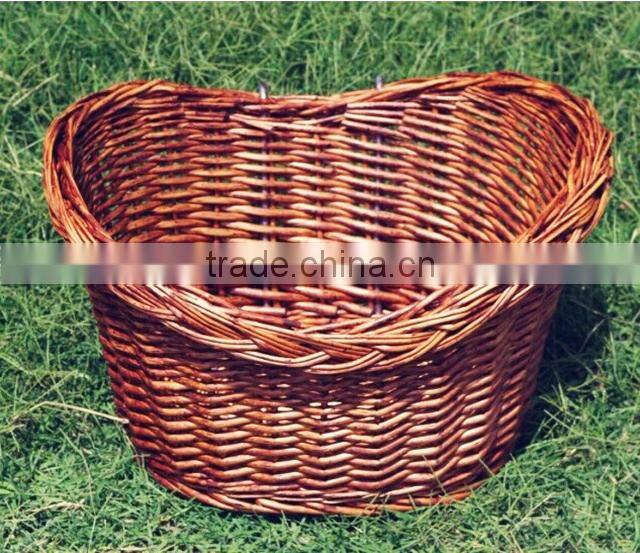 Handmade removable cheap wicker bike basket