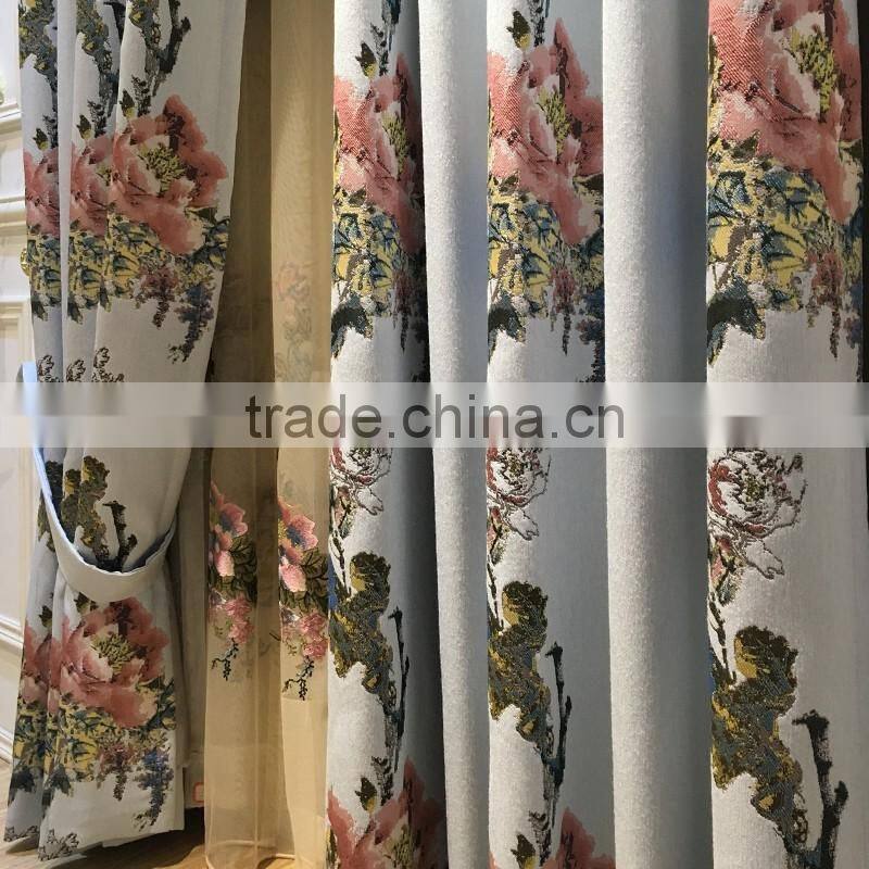 PRS-623 momoda luxury home decorations french retro antique curtain with sheers and valance arabian coffee color curtain fabric