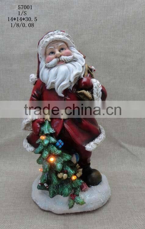 resin christmas santa clause figurine decoration