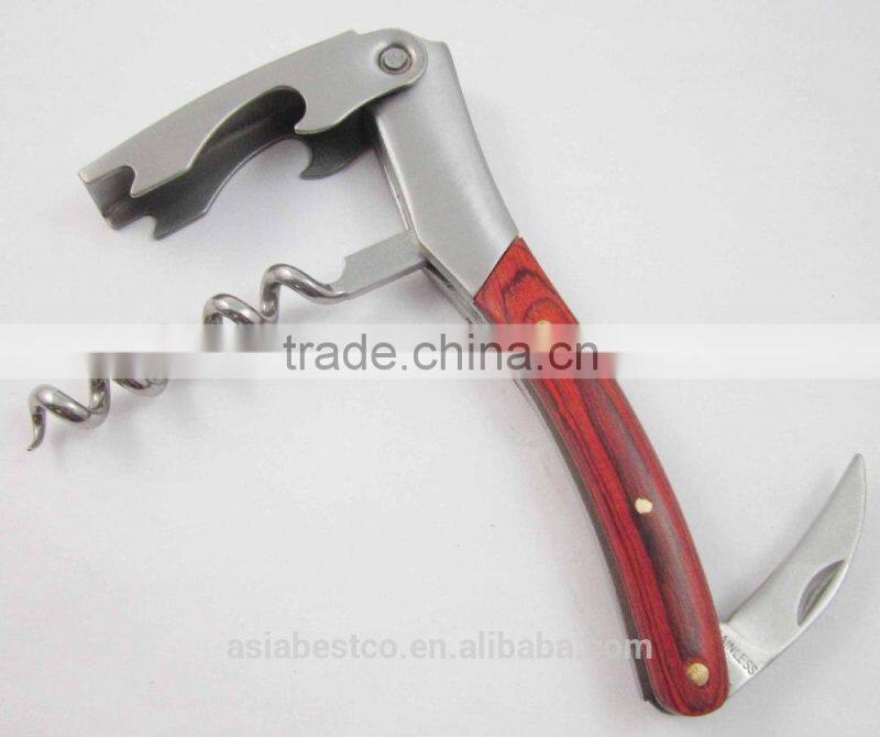 Wood Handle Bottle Opener With Knife