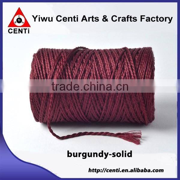 Hot sale black solid cotton packing gift twine bakers twine