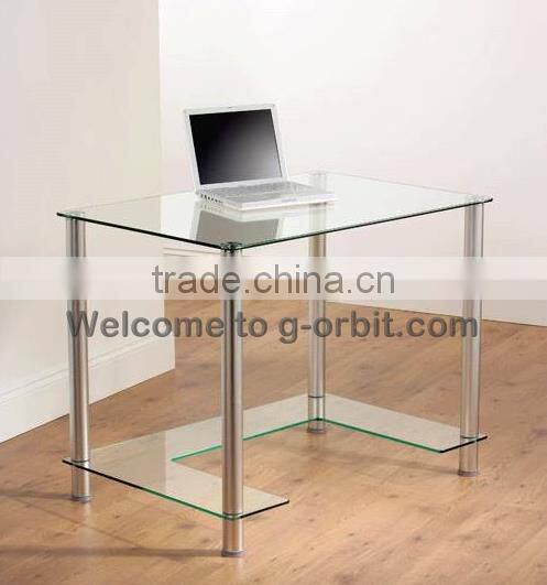 Metal frame design modern glass computer table