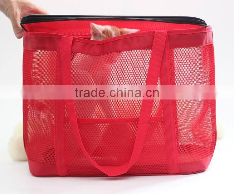Breathy mesh dog carrier handbag for picnic