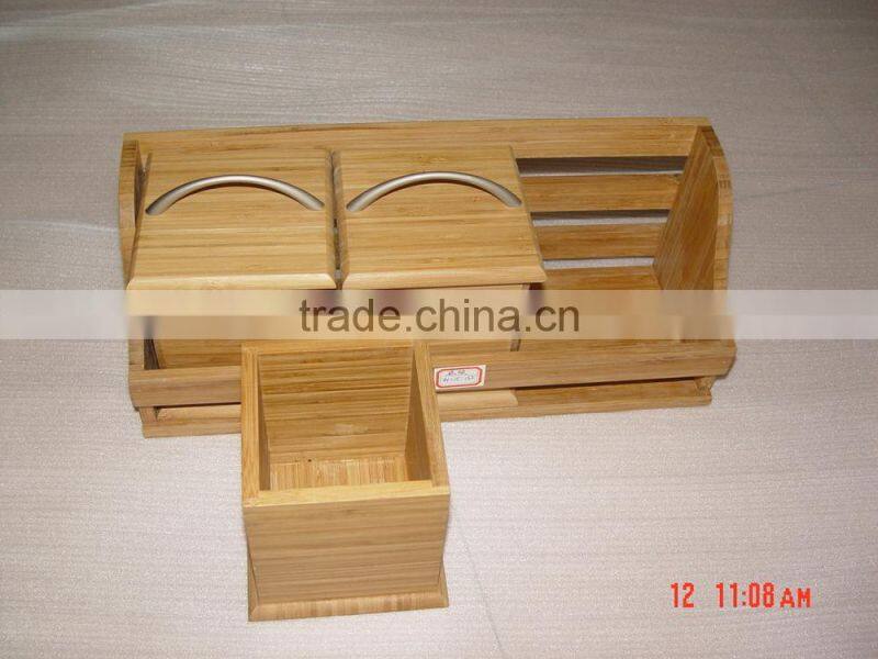 3PCS-Set Multi-Functional bamboo Canister Set