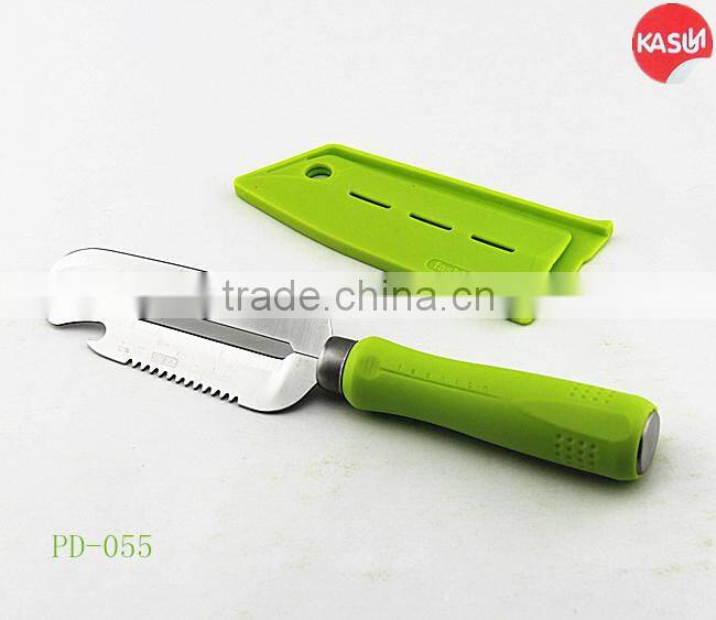 PD-056 4 in1multi function peeler with fish scale scraper and opener kitchen knife with safe protector