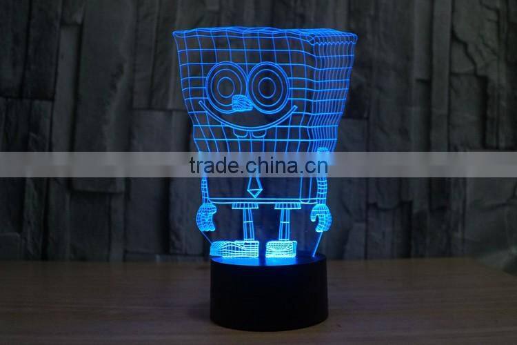 2016 lovely fashionable popular colorful acrylic 3D usb led night light for Christmas gift