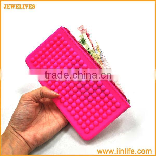 Rubber Silicone Pouch Purse Wallet Glasses Cellphone Cosmetic Coin Bag Case