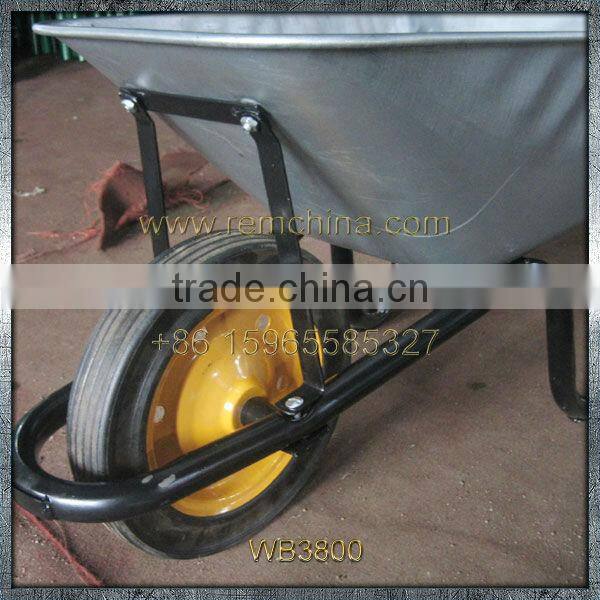 Galvanized Steel Tray WheelBarrow WB3800 South africa tanzania agriculture tools 13" solid wheel