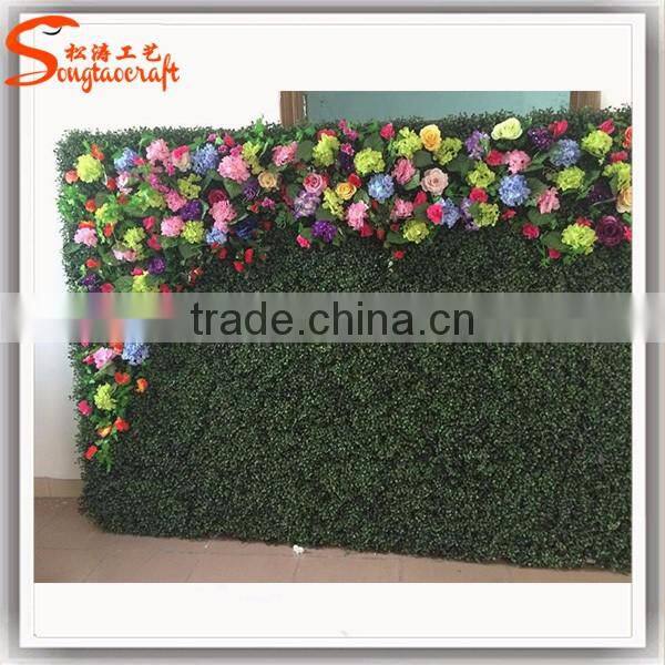 Artificial flower door for decorative artificial flower wall