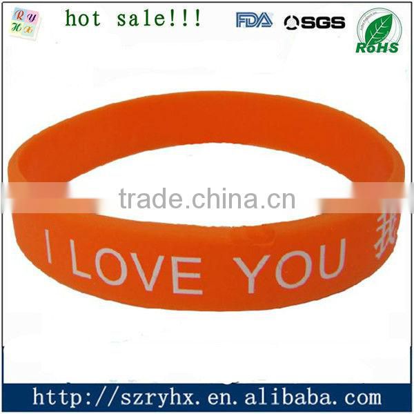 Customized Sports Silicone Whistle Slap Bracelet Wristband