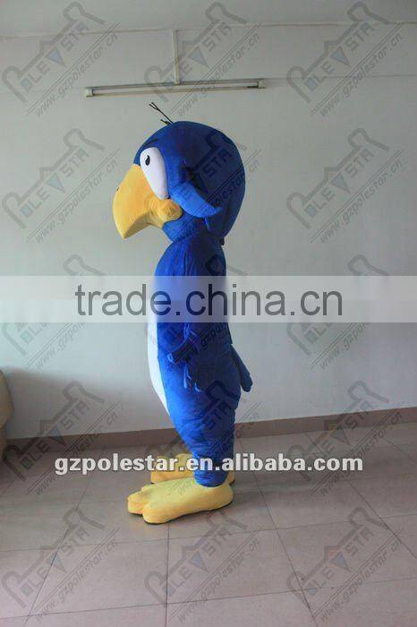 yellow beak blue eagle mascot costume white belly
