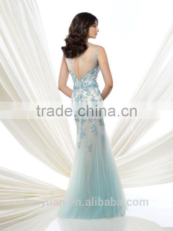 lady lace evening scoop neckline one piece long dress