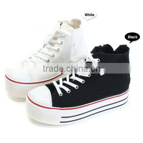 2ssd0304 platform 5cm heel hi-top canvas sneakers