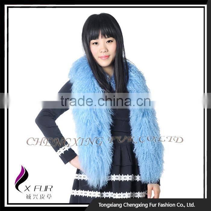 CX-S-02G High Quality Custom Fashion Wholesale Mongolian Lamb Fur Fashion Winter Scarf