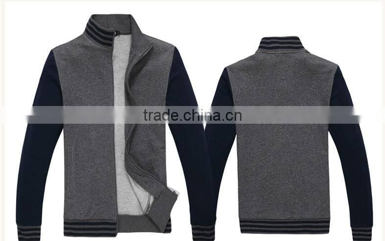 2016 spring collar fleece male knitting cardigan sports leisure jacket sportswear hoodie for men