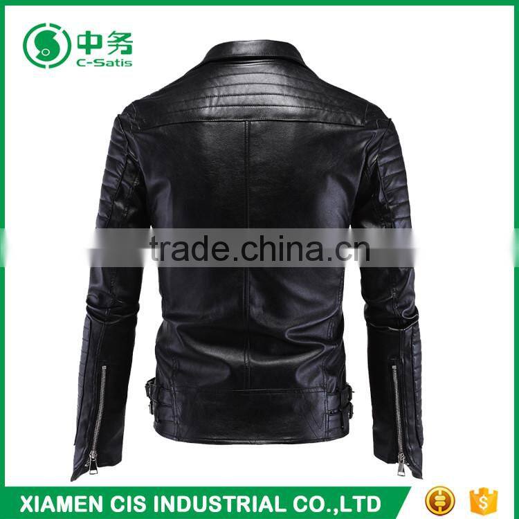 High Quality Mens Black Motorcycle Leather Jacket Online Sale