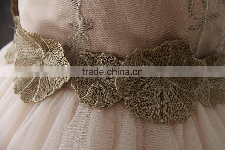 High quality Elegant children's boutique clothing Sleeves Sexy handmade flower many layer baby party dress Spain cake dresses