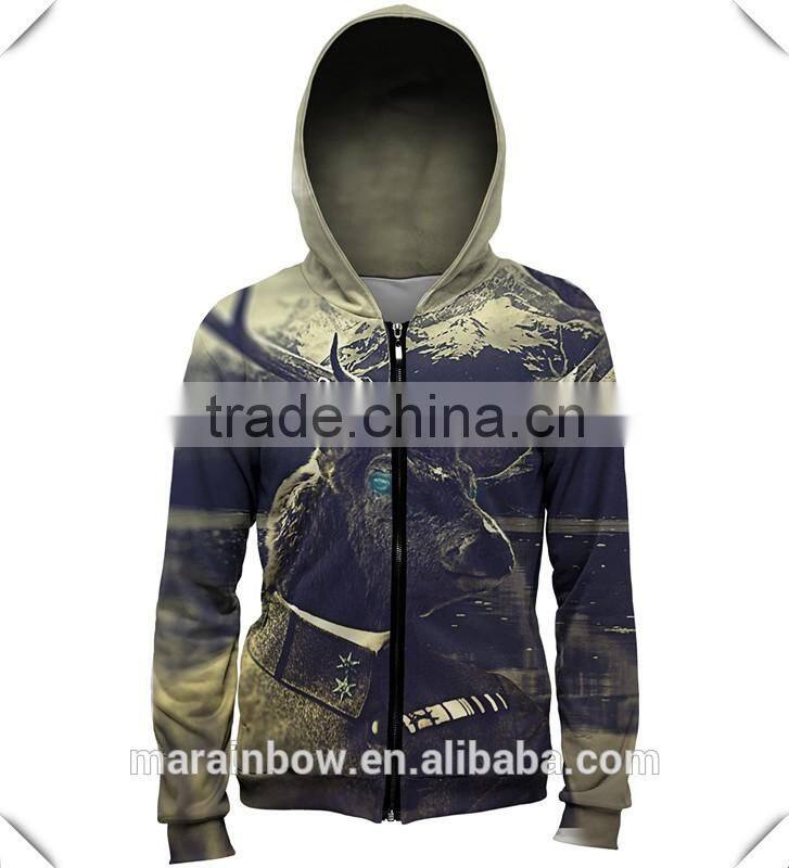 Fashion Design Womens 3D Animal Print Hoodie All Over Sublimated Full Zip Hoodie Dye Sublimation Printing Hoodie Wholesale