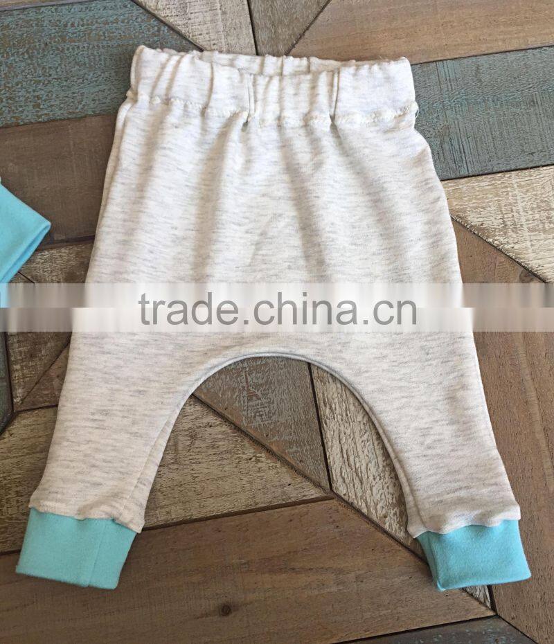 New Design Baby Boy Cotton Leggings Baby Plain Grey Kids Harem Pants Wholesale