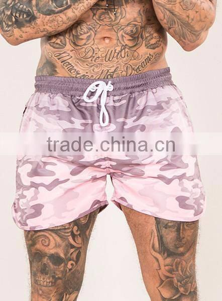 Pink camo printing shorts dip dye beach shorts for custom