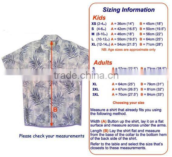 Wholesale cheap custom printed hawaiian shirt, mens aloha shirt