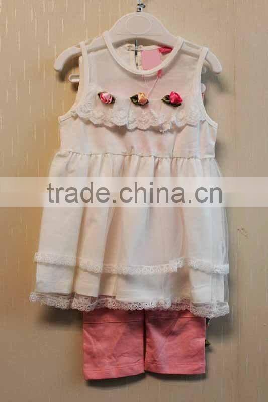 Simply Style Baby Sleeveless Dress Set Pattern Summer 2 Pcs Set 2016