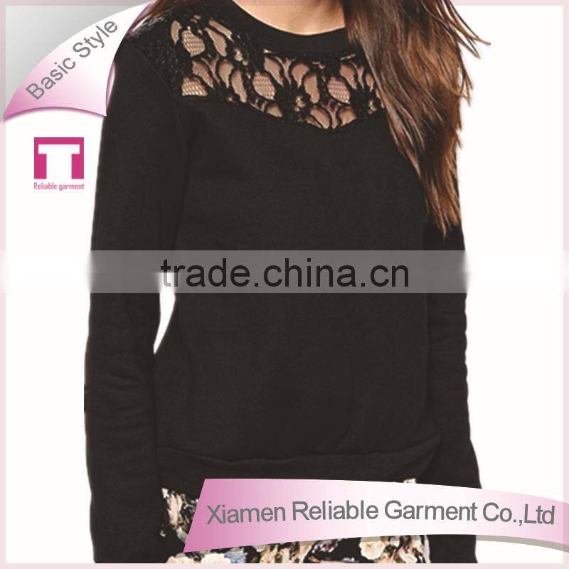 Black blank long sleeve bamboo cotton hoodies