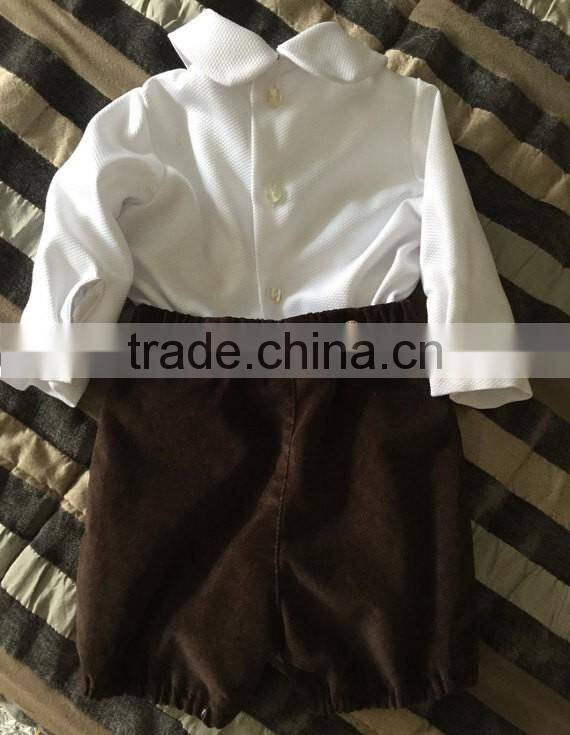 Baby Boys Posh Clothing Children White Chevron Shirts And Pants Outfit Baptism Sets
