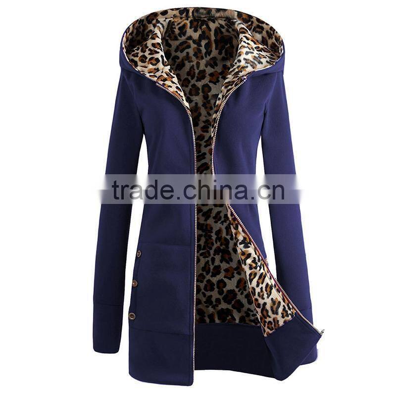 hot sale custom made latest womens brushed long warm thick winter fleece hoodies