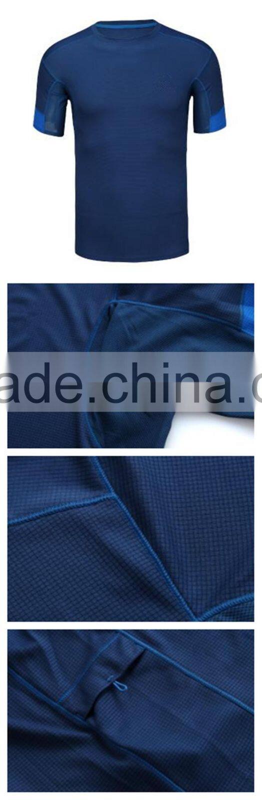 100% polyester plain round neck blank compression men t shirt