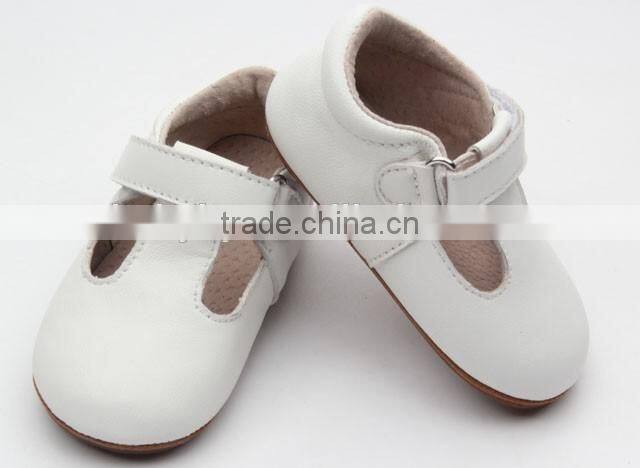 Skidproof genuine leather popular T-bar baby leather shoes soft