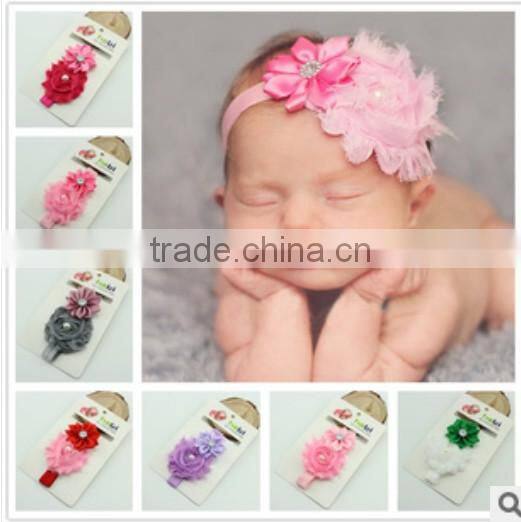 2017 cute large bow hair accessory knitted baby headband gold and silver metal material messy bow headband sweet girls headband