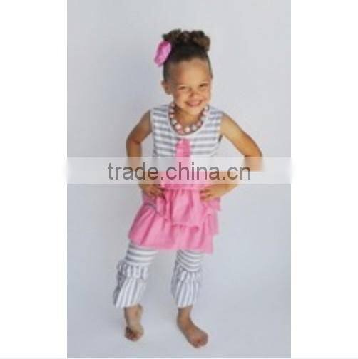 wholesale kids christmas pajamas 100% cotton for American Boutique Green stripes kids pajamas set baby and boy pajamas clothes