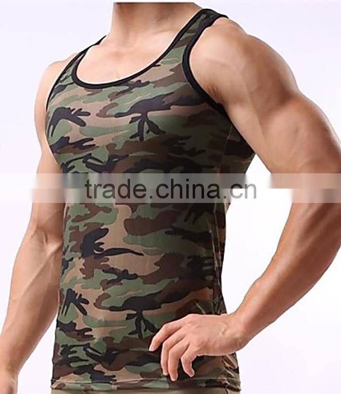 Stylish 2017 New Camo Tank Top/ Slim Fit Tank Top /Color Binding Tap Top T1701011
