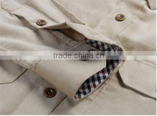newest style 100% cotton non iron men casual corduroy shirt